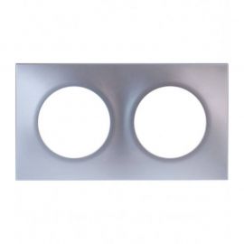 Plaque Square Eur'Ohm - 2 postes - Silver