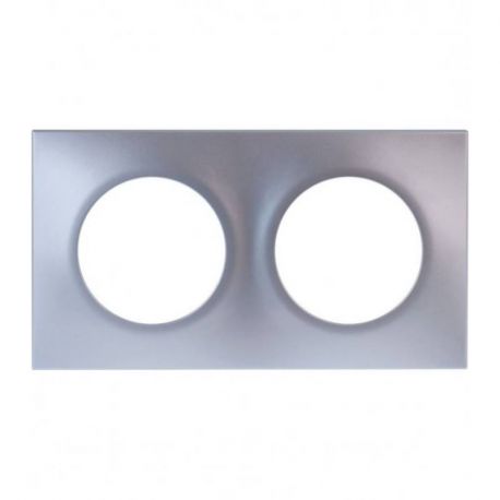 Plaque Square Eur'Ohm - 2 postes - Silver