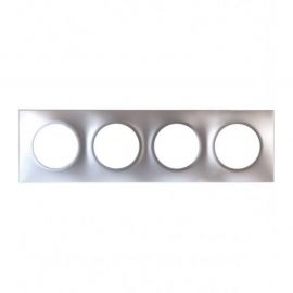 Plaque Square Eur'Ohm - 4 postes - Silver