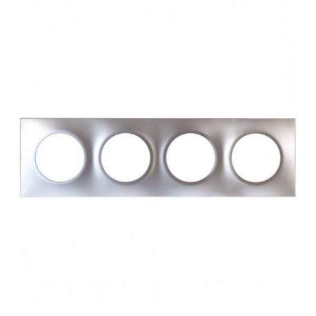 Plaque Square Eur'Ohm - 4 postes - Silver