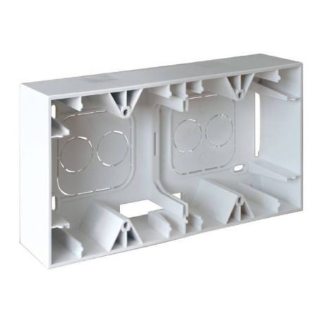 Cadre saillie Square - 2 postes - Blanc