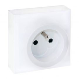 Prise simple complète Dune Eur'Ohm - Blanc - 2P+T - 16A