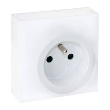 Prise simple complète Dune Eur'Ohm - Blanc - 2P+T - 16A