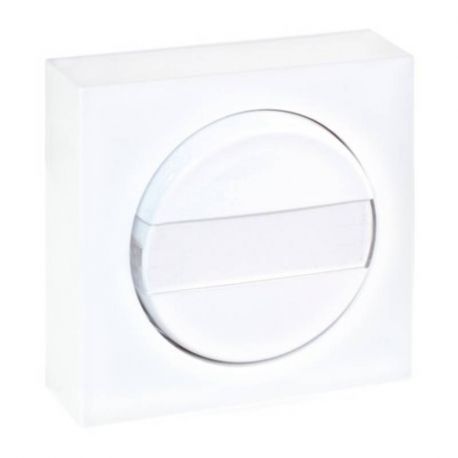 Bouton poussoir avec porte-étiquette Dune Eur'Ohm - Complet - Blanc - NF
