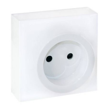 Prise simple complète Dune Eur'Ohm - Blanc - 2P - 16A
