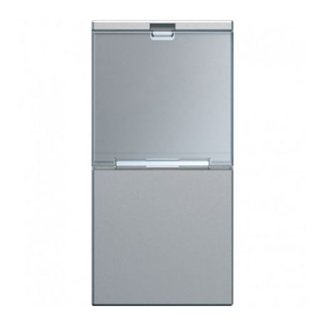 Enjoliveur Hager Gallery pour interrupteur avec porte-étiquette - 1 module - Titane