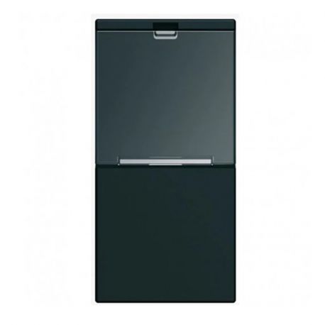 Enjoliveur Hager Gallery pour interrupteur avec porte-étiquette - 1 module - Noir
