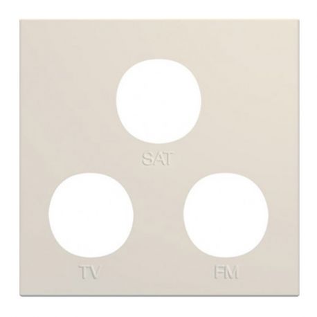 Enjoliveur prise TV+FM+SAT Hager Gallery - 2 modules - Dune