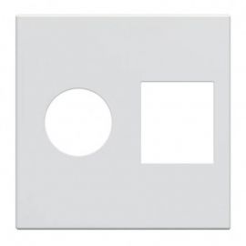 Enjoliveur prise TV+RJ Gallery Hager - 2 modules - Pure