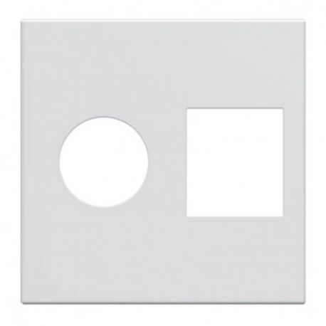 Enjoliveur prise TV+RJ Gallery Hager - 2 modules - Pure
