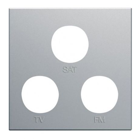 Enjoliveur prise TV+FM+SAT Hager Gallery - 2 modules - Titane