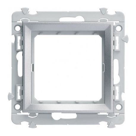 Support de fixation Hager Gallery - 2 modules Kallysta - Plaque Titane