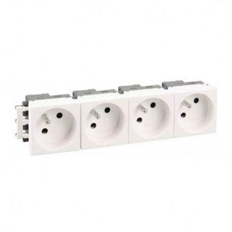 Eur'Ohm - Bloc multiprise avec interrupteur I/O - 5 Prises - Blanc - Câble 4  m - Réf : 64067 - ELECdirect Vente Matériel Électrique