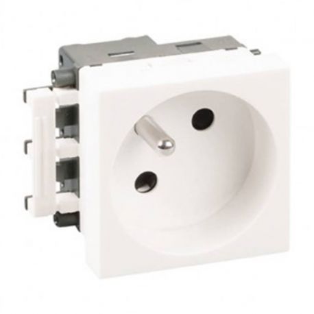 Prise de courant 2P+T Optima Eur'Ohm - 16A - Blanc