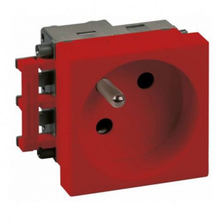 Prise de courant 2P+T Optima Eur'Ohm - 16A - Rouge