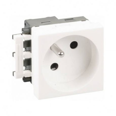 Prise de terminaison 2P+T Optima Eur'Ohm - 16A - 250V - Blanc