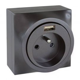 Prise combinée 2P+T 16 A et USB 2.1A Dune Eur'Ohm - Complet - Vulcain - NF