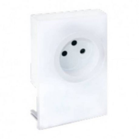 Cadre 1 poste moulure Dune Eur'Ohm - Hauteur 16mm - pour prise 2P+T - Blanc