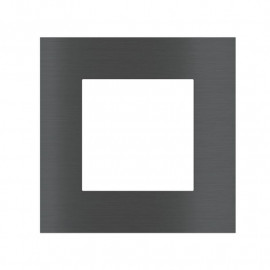 Plaque de finition 1 poste Ekinex - Carrée - Fenêtre 55x55 mm - Métal / Nickel