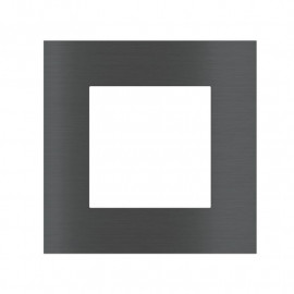 Plaque de finition 1 poste Ekinex - Carrée - Fenêtre 55x55 mm - Métal / Nickel