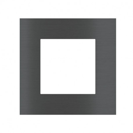 Plaque de finition 1 poste Ekinex - Carrée - Fenêtre 55x55 mm - Métal / Nickel