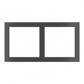 Plaque de finition 2 postes Ekinex - Rectangulaire - Fenêtre 55x55 mm - Métal / Aluminium