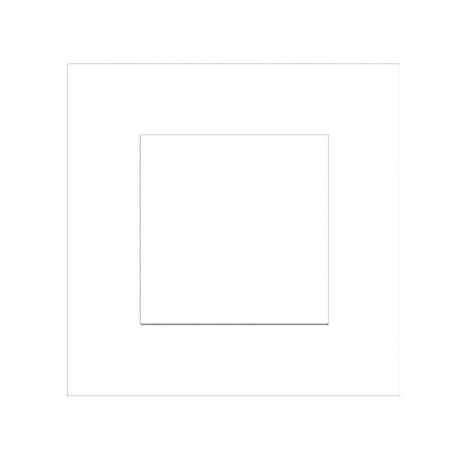 Plaque de finition 1 poste Ekinex - Carrée - Fenêtre 55x55 mm - Plastique / Blanc