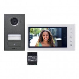 Kit portier vidéo JVS1V Aiphone - Platine saillie - Moniteur écran 7” - 2 Fils intégral