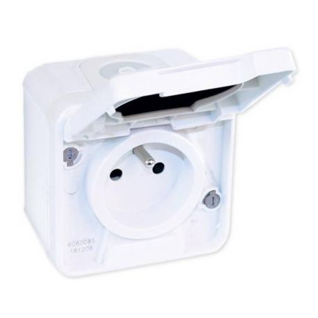 Prise 2P+T Oxxo - 1 poste - 16A - 250V - Blanc