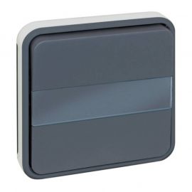 Mécanisme bouton poussoir Oxxo Eur'Ohm - Avec porte étiquette - 10A - IP 55 - Gris