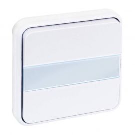 Mécanisme bouton poussoir Oxxo Eur'Ohm - Avec porte étiquette - 10A - IP 55 - Blanc