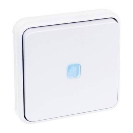 Bouton poussoir lumineux Oxxo - Eur'Ohm - 1 poste - 10A - Blanc