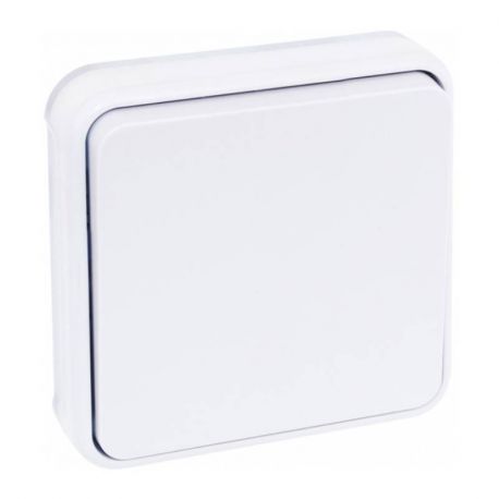Bouton poussoir Oxxo - Eur'Ohm - 1 poste - 10A - Blanc