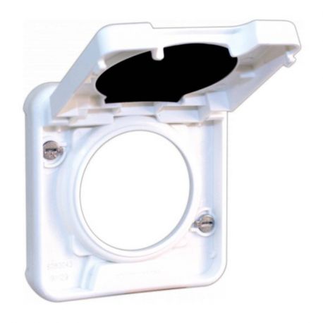 Adaptateur avec couvercle Oxxo Eur'Ohm - Pour prise Comète - Blanc - IP55