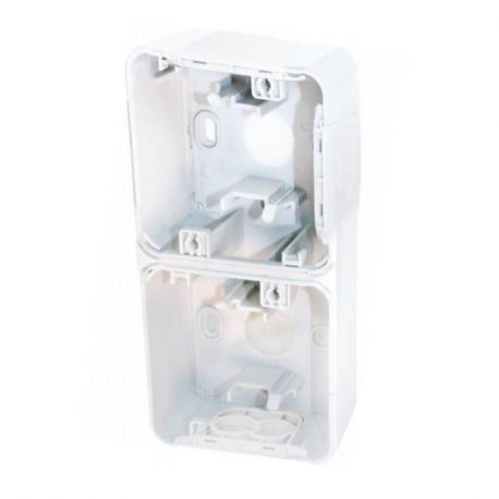 Boîte à entrées directes Oxxo Eur'Ohm - Pour montage en saillie - 2 postes - Vertical - Blanc - IP55