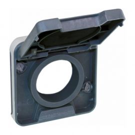 Adaptateur avec couvercle Oxxo Eur'Ohm - Pour prise Comète - Gris - IP55