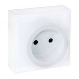Boitier 1 poste Dune Eur'Ohm - Pour prise de courant 2P - Blanc