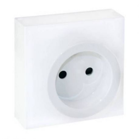Boitier 1 poste Dune Eur'Ohm - Pour prise de courant 2P - Blanc