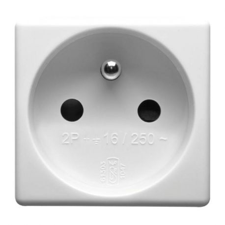 Prise 2P+T - 16A standard français avec écran de sécurité - Blanc