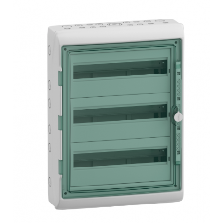 Coffret pour appareillage modulaire Mureva Schneider Electric - 3 rangées - 18 modules - IP65 - En saillie