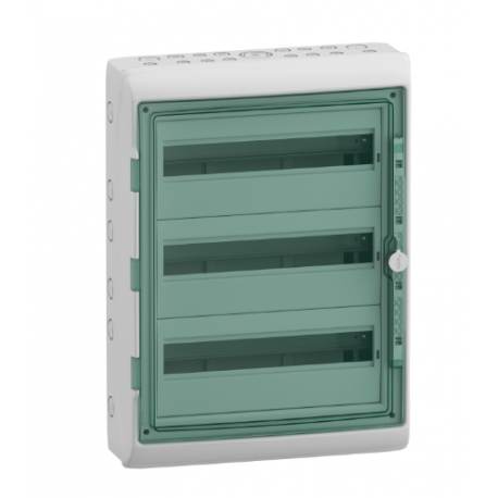Coffret pour appareillage modulaire Mureva Schneider Electric - 3 rangées - 18 modules - IP65 - En saillie