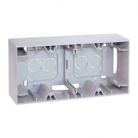 Cadre saillie Comète - 2 postes - Type B - Silver