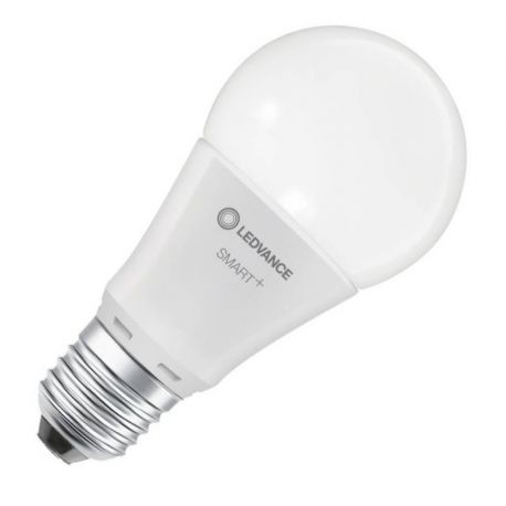 Ampoule LED A60, culot E27, consommation de 9W, équivalence de 60W,  intensité lumineuse de 806 lumens, lumière blanc chaud