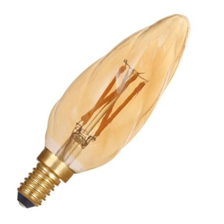 Ampoule flamme torsadée LED C35 Aric - E14 - 4W - 2500°K - 320lm - Dimmable - Ambrée