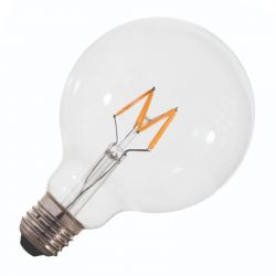 Ampoule LED à filament Wave Globe G95 E27 - 3W - 2200K - 220lm - Clair - Dimmable