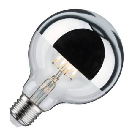 Ampoule LED Globe rétro à filament E27 - 6W - 2700K - 750lm - Dimmable - Calotte argentée