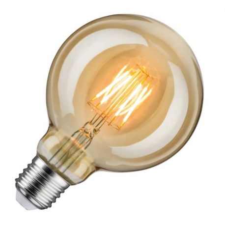 Ampoule LED Globe 95 à filament E27 - 6,5W - 1700K - 400lm - Non dimmable - Or