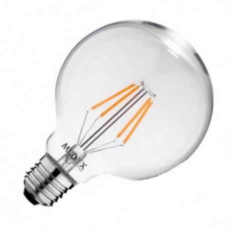 Ampoule LED COB à filament Miidex - E27/ G125 - 8W - 4000°K - Dimmable