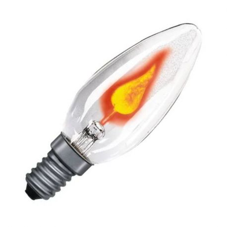 Ampoule incandescente flamme scintillante - E14 - 3W - H 97mm - Dimmable