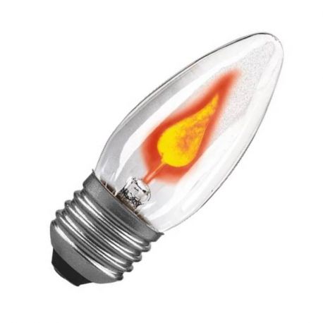 Ampoule incandescente flamme scintillante - E14 - 3W - H 95mm - Dimmable